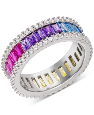 image of Cubic Zirconia Rainbow Band in Sterling Silver