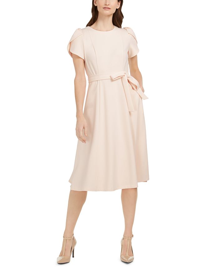 Calvin Klein Tulip-Sleeve Fit & Flare Midi Dress & Reviews - Dresses -  Women - Macy's