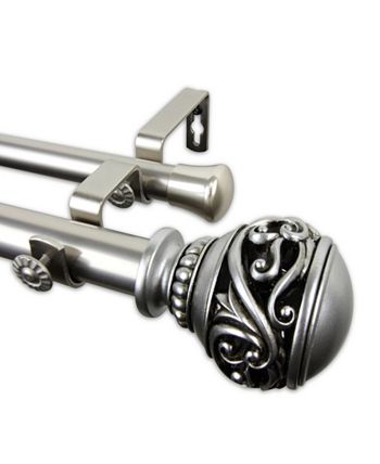 Rod Desyne - Isabella Double Curtain Rod 1" OD 28-48 inch - Bronze