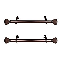 Braided 1" Side Curtain Rod 12-20" (Set of 2)