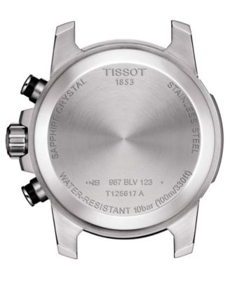 Men's Swiss T-Sport Supersport Chrono Brown Leather Strap Watch 46mm