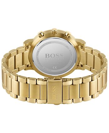BOSS - Men's Chronograph Integrity Gold-Tone Stainless Steel Bracelet Watch 43mm