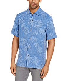 Men's Digital Palms Silk Short Sleeve Camp Shirt, Created for Macy's
