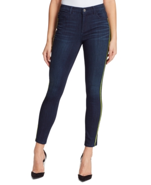 image of Skinnygirl Sarah Mid-Rise Side-Striped Ankle Jeans