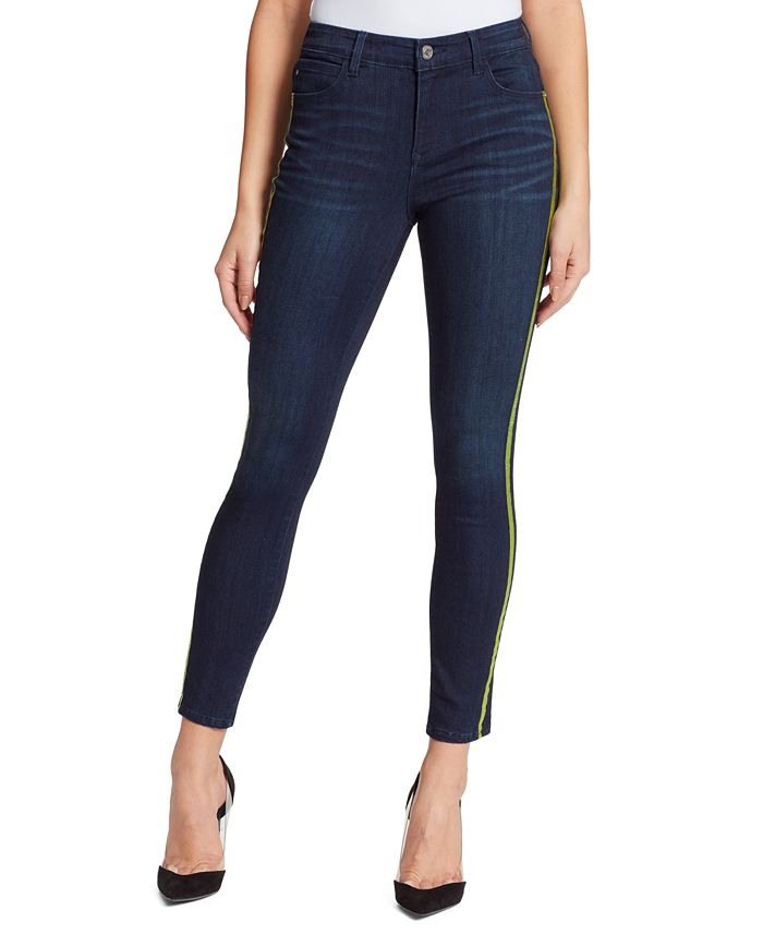 Skinnygirl Sarah Mid Rise Side Striped Ankle Jeans Macy s