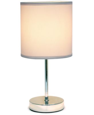 Simple Designs Chrome Mini Basic Table Lamp with Fabric Shade