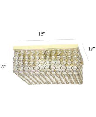 Elegant Designs Elipse Crystal 2 Light Square Ceiling Flush Mount