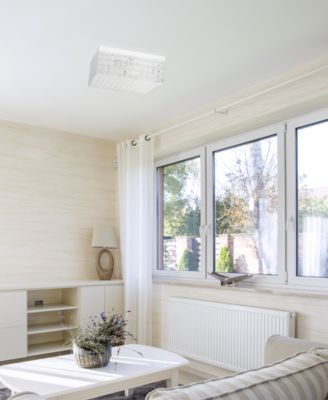 Elegant Designs Elipse Crystal 2 Light Square Ceiling Flush Mount