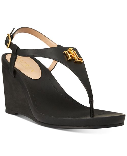 ralph lauren tan wedges