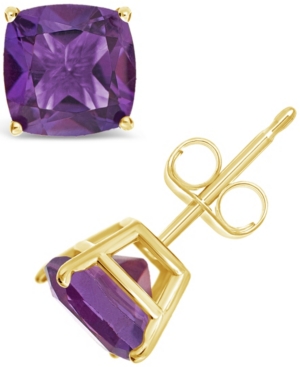 image of Citrine (3 ct. t.w.) Stud Earrings in 14K Yellow Gold. Also Available in Amethyst, Peridot and Garnet