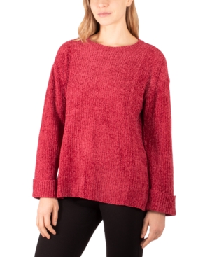 image of Ny Collection Cuffed High-Low Sweater