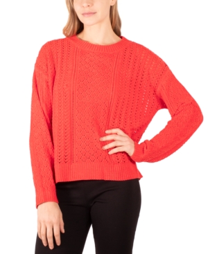 image of Ny Collection Pointelle-Knit Sweater