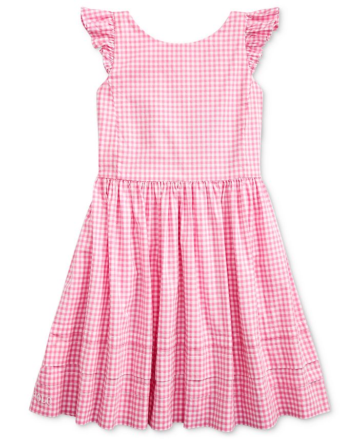 Polo Ralph Lauren Toddler Girls Gingham Cotton Poplin Dress - Macy's