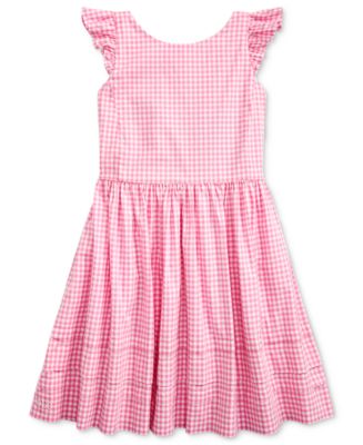Polo Ralph Lauren Little Girls Gingham Cotton Poplin Dress - Macy's
