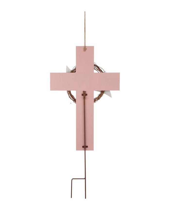 Glitzhome Easter Cross Yard Stake or Wall Decor Macy's