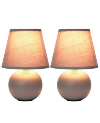 Simple Designs Mini Ceramic Globe Table Lamp 2 Pack Set
