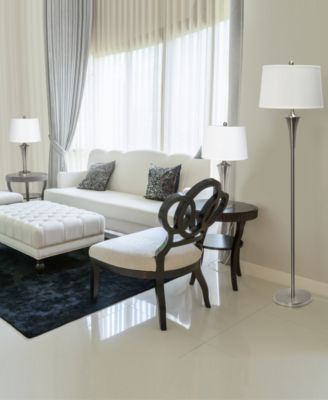 Elegant Designs Tapered 3 Pack Lamp Set 2 Table Lamps, 1 Floor Lamp with White Shades