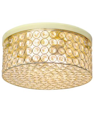 Elegant Designs Elipse Crystal 2 Light Round Ceiling Flush Mount