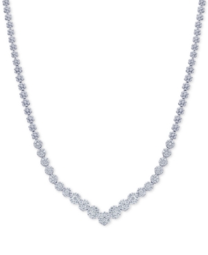 image of Diamond V Fancy Collar Necklace (3 ct. t.w.) in 14k White Gold
