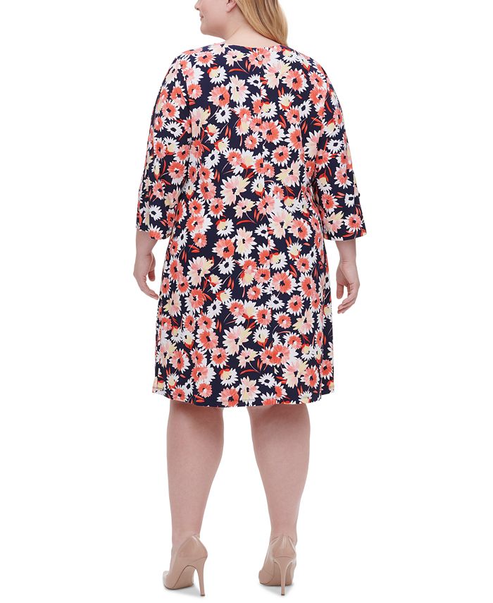 Tommy Hilfiger Plus Size Floral-Print Dress & Reviews - Dresses - Plus ...