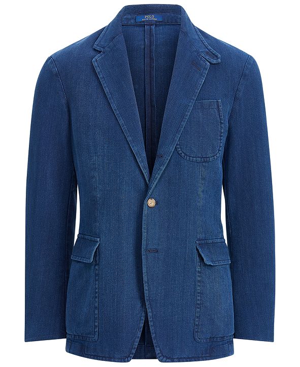 Polo Ralph Lauren Men's Indigo Canvas Sport Coat & Reviews Blazers & Sport Coats Men Macy's