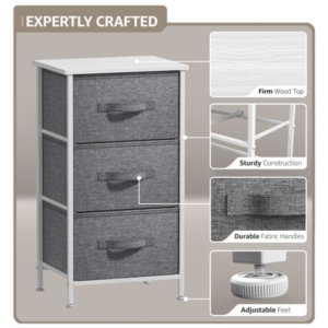 Sorbus Nightstand with 3 Drawers