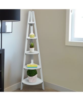 5-Shelf Corner Ladder Bookcase