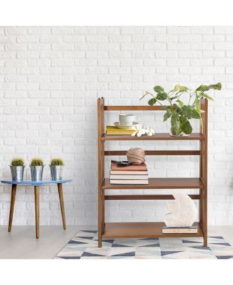 3-Shelf Folding Stackable 27.5" Wide Bookcase