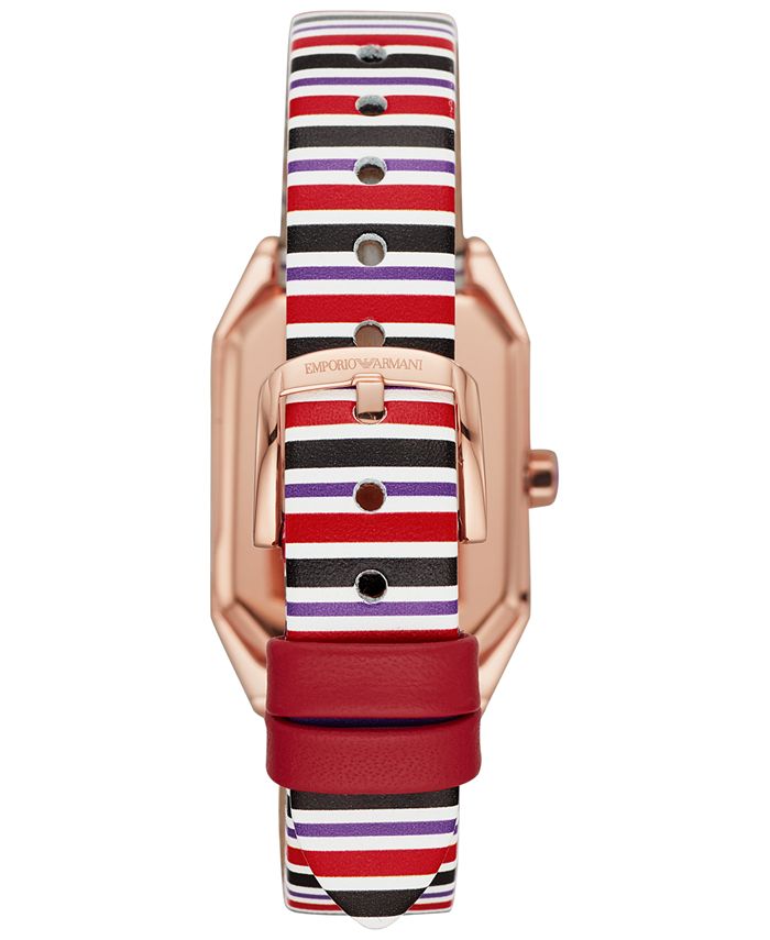 Emporio Armani Women's Multicolor Leather Strap Watch 24mm - Macy's