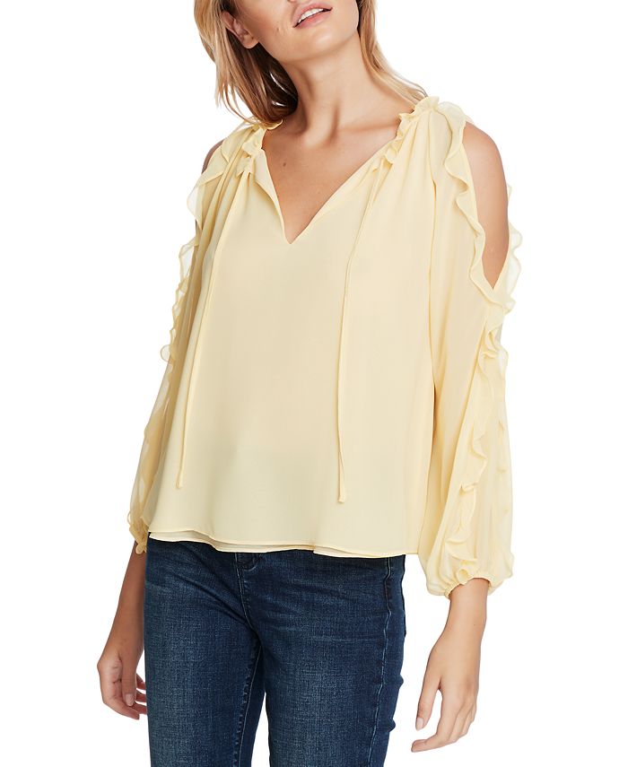 1.STATE Ruffled Cold-Shoulder Top - Macy's