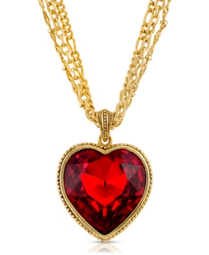image of 2028 Crystal Heart Multi Chain Necklace