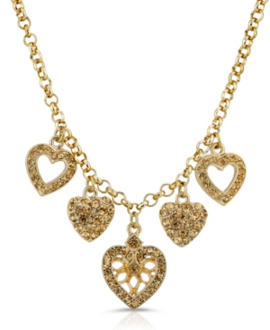 image of 2028 Light Brown Heart Charm Necklace