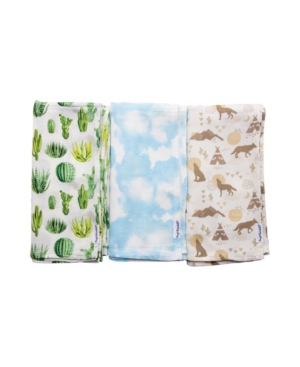 Tiny Twinkle Baby Boys and Girls Pack of 3 Cacti Swaddle Blanket Set