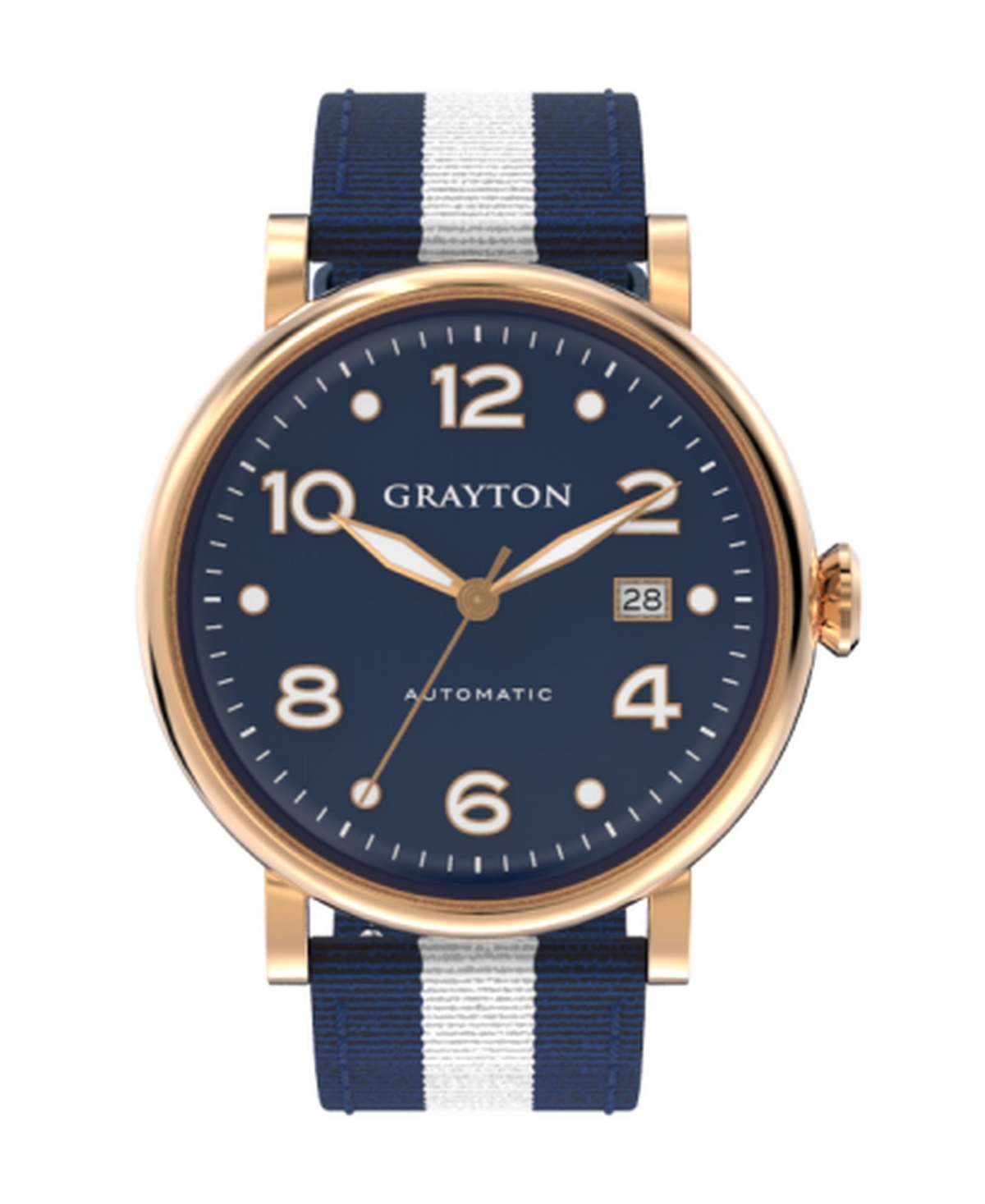 Grayton Men's Classic Collection Blue and White 2 Colors Fabric Strap Watch 44mm
