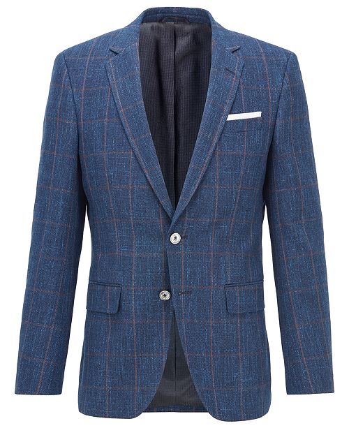 Hugo Boss Boss Men S Hutsons Slim Fit Linen Blazer Reviews Hugo Boss Men Macy S
