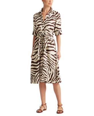 Lauren Ralph Lauren Animal-Print Fit-And-Flare Shirtdress & Reviews -  Dresses - Women - Macy's