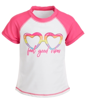 Miken Little Girls Feel Good Vibes Short-Sleeve Rash Guard