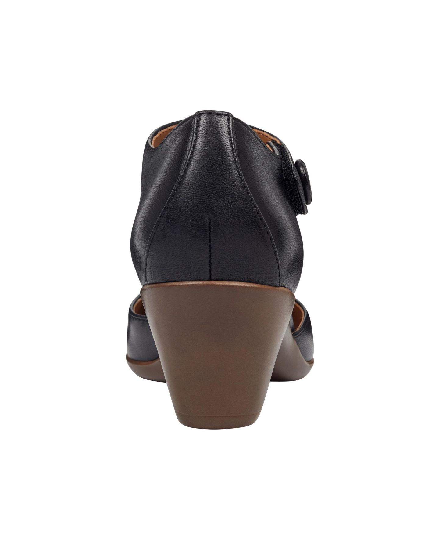 Женские туфли Easy Spirit Clarice Mary Jane Block Heel Pumps, цвет: Чёрный кожаный — фото 3