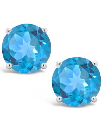 Blue Topaz (3-1/10 ct. t.w.) Stud Earrings in Sterling Silver (Also Available in Peridot and Amethyst)