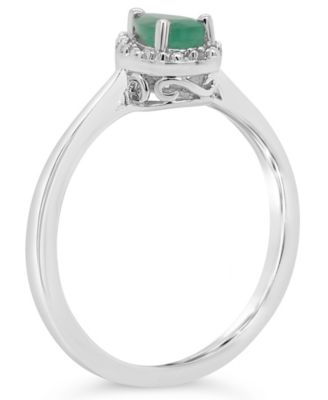 Emerald (3/8 ct. t.w.) and Diamond Accent Ring in Sterling Silver