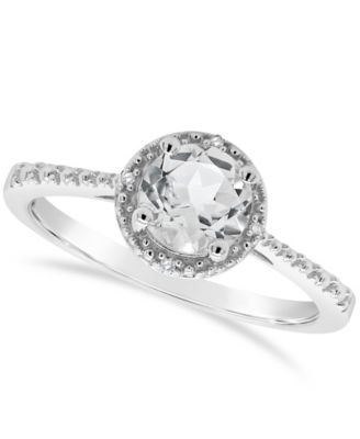 Amethyst (3/4 ct. t.w.) and Diamond Accent Ring in Sterling Silver (Also Available in Other Gemstones)