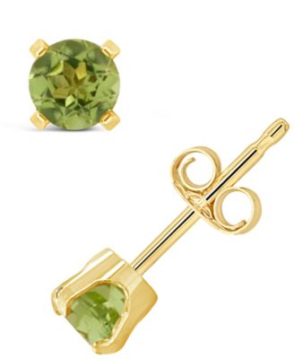 Gemstone Stud Earrings in 14K Yellow Gold