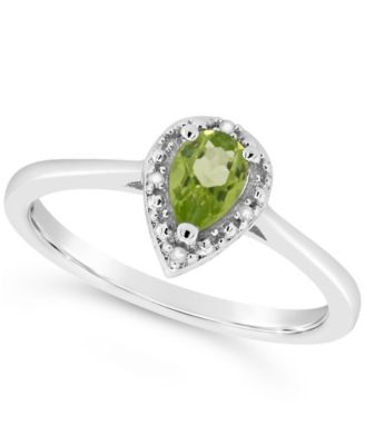 Swiss Blue Topaz (1/2 ct. t.w.) and Diamond Accent Pear Teardrop Ring in Sterling Silver (Also Available in Other Gemstones)