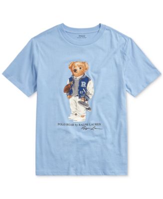 Polo Ralph Lauren Big Boys Football Bear Cotton T-Shirt - Macy's