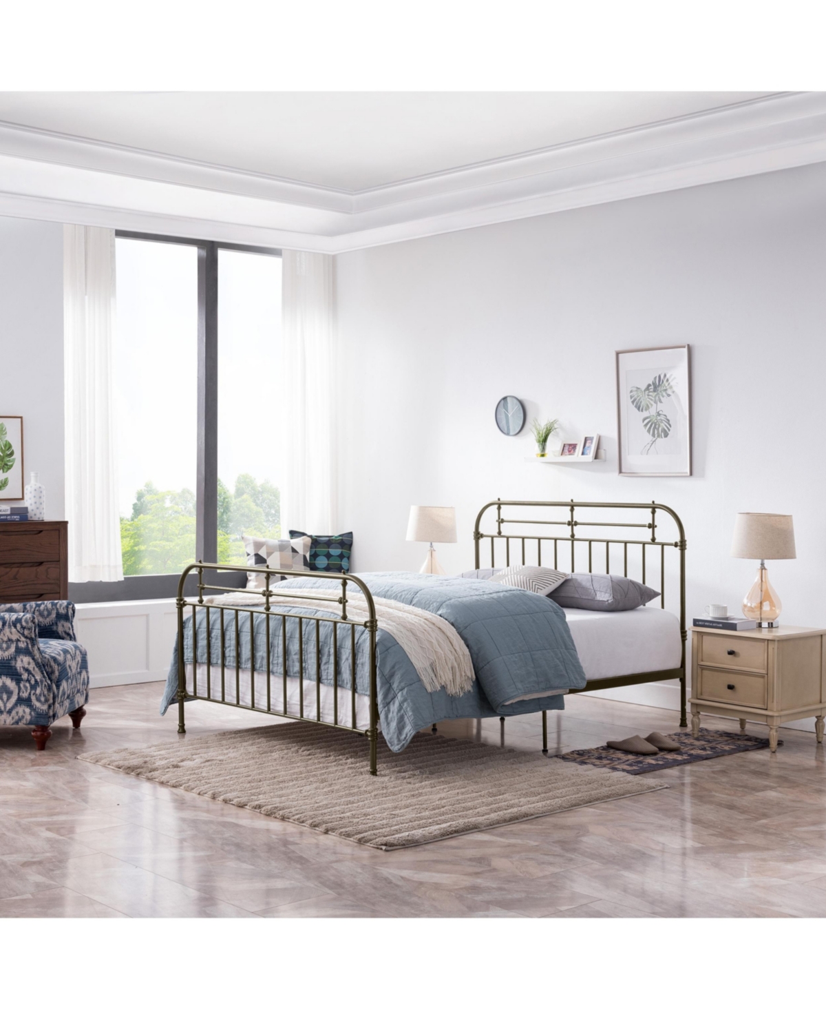 Noble House Nathan Queen Bed In Champagne