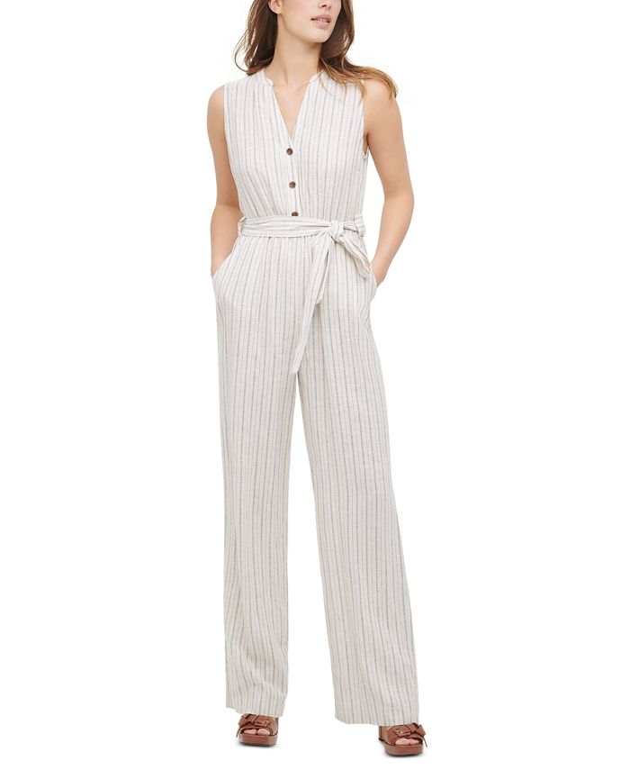 Calvin klein striped jumpsuit sales