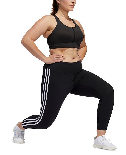Adidas Plus Size Believe This 3 Stripe High Rise Leggings