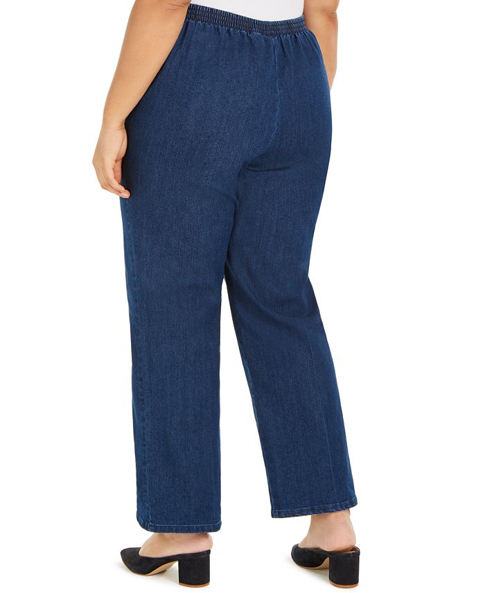 Alfred Dunner Plus Size Petal Pushers Denim Pull On Pants Macy's