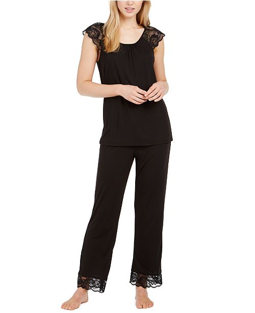 Charter Club Lace Trim Pajama Set Created For Macy S Reviews