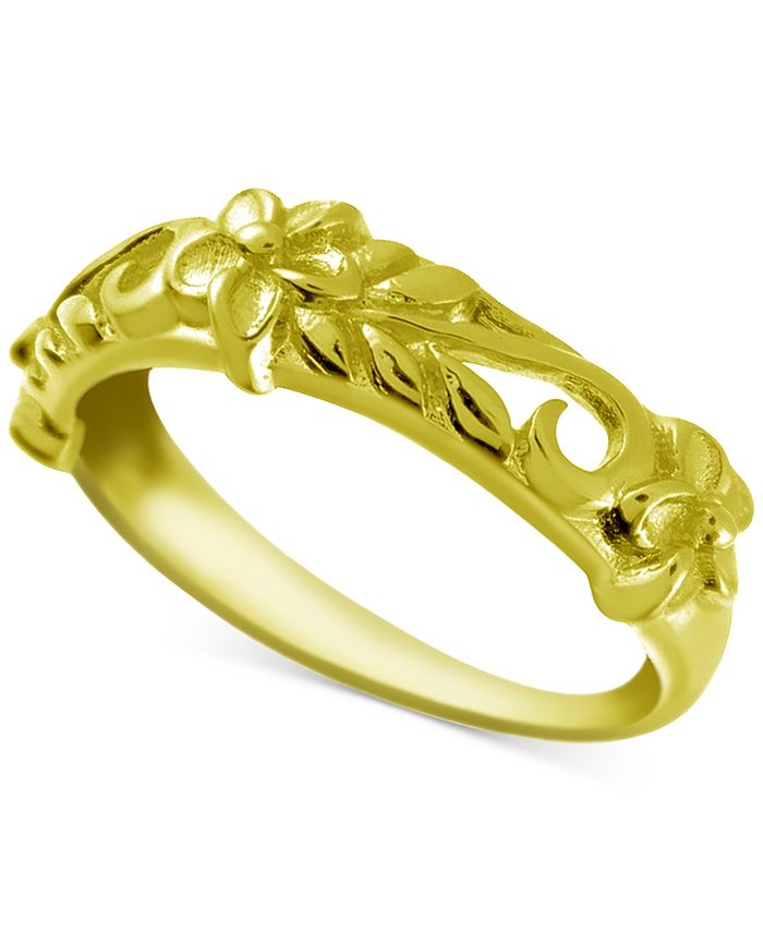 Kona Bay - Decorative Floral Band in Gold-Plate